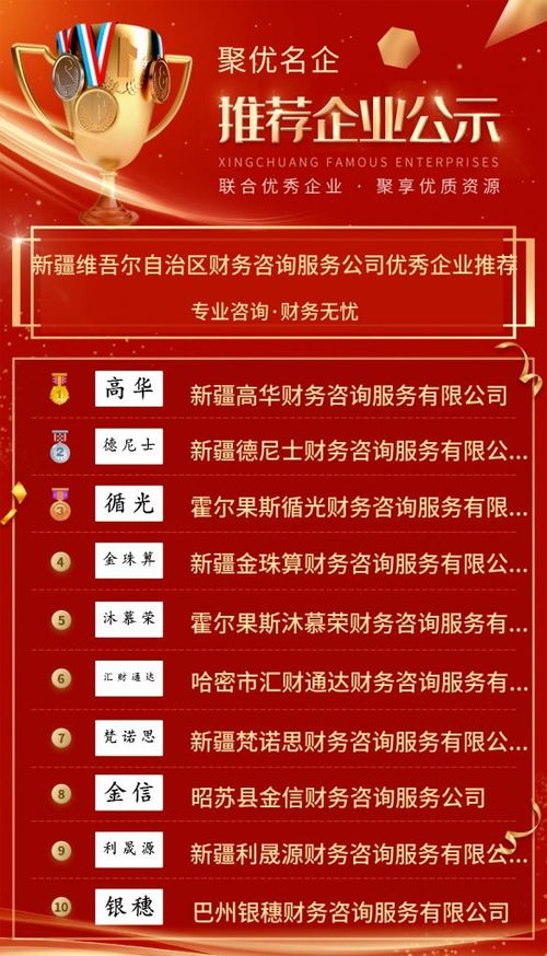 新疆維吾爾自治區(qū)財(cái)務(wù)咨詢服務(wù)公司優(yōu)秀企業(yè)推薦公示